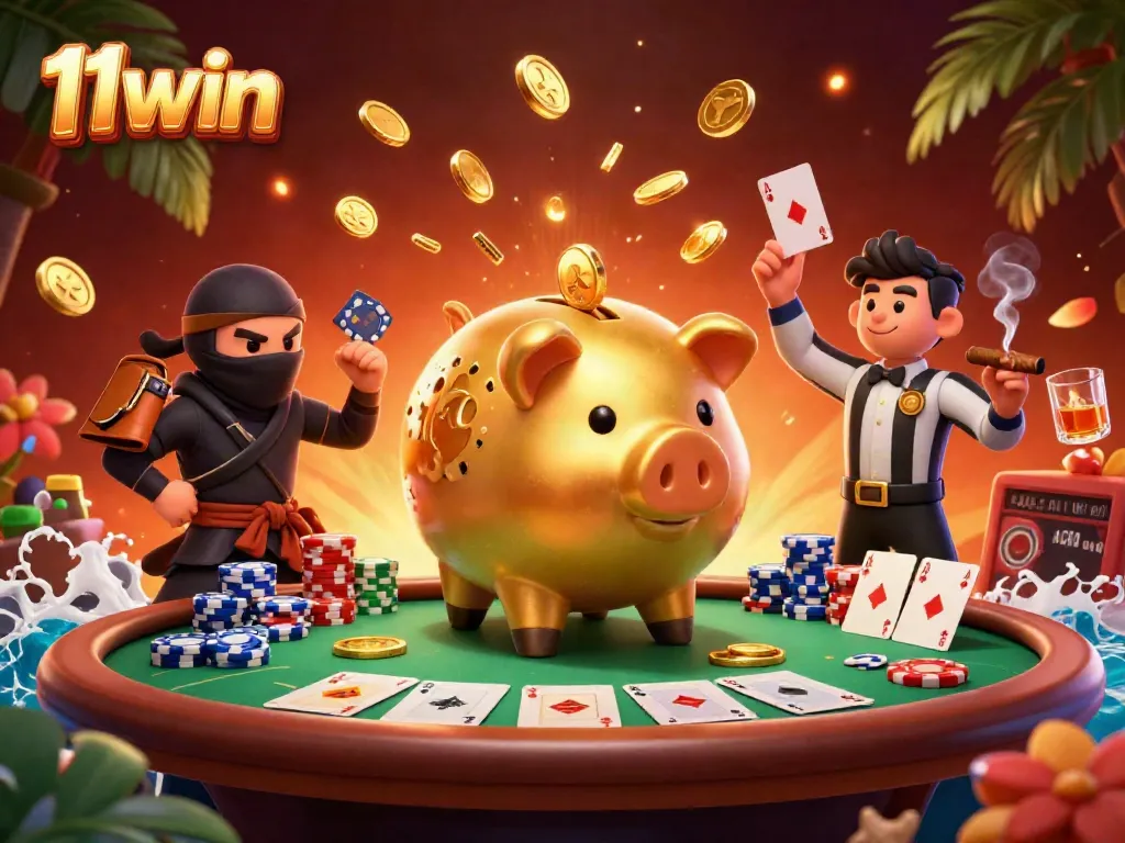 Experience thrilling gameplay with 11win where cartoon characters engage in vibrant casino activities.