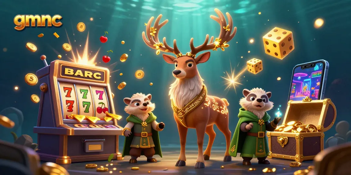 Experience the thrill of gmnc with a Celtic druid and wise badger in this vibrant casino scene.