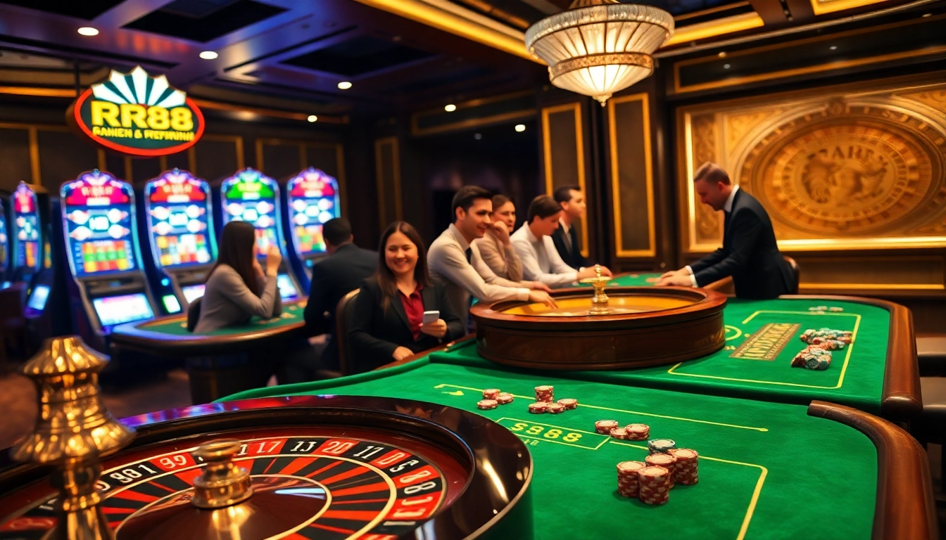 Experience the excitement of RR88 with friendly dealers at luxurious casino tables.