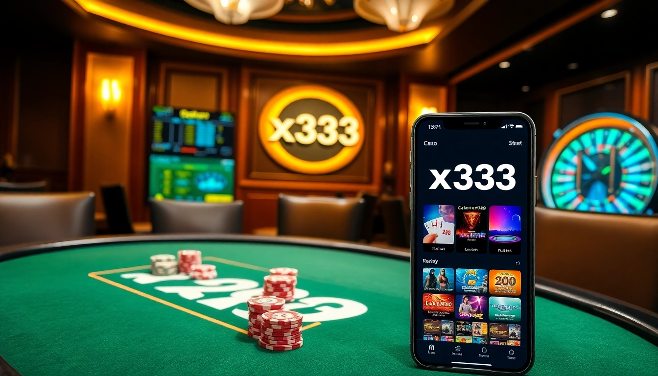 Professional gambler placing strategic chips at the x333 branded poker table with live betting interface