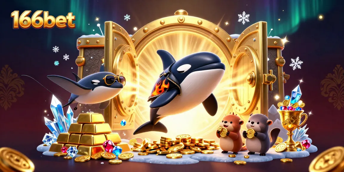 Play exciting games at 166bet with an orca, stingray, and otters showcasing thrilling gold coins!