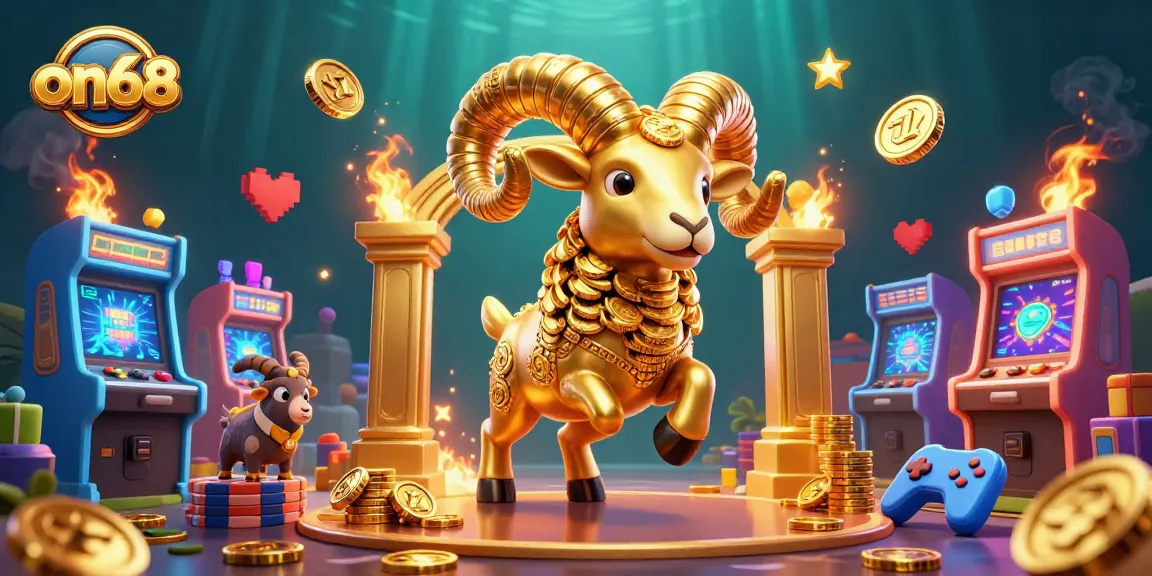 Engage in exciting gaming adventures at on68 with a vibrant, visually packed casino illustration.