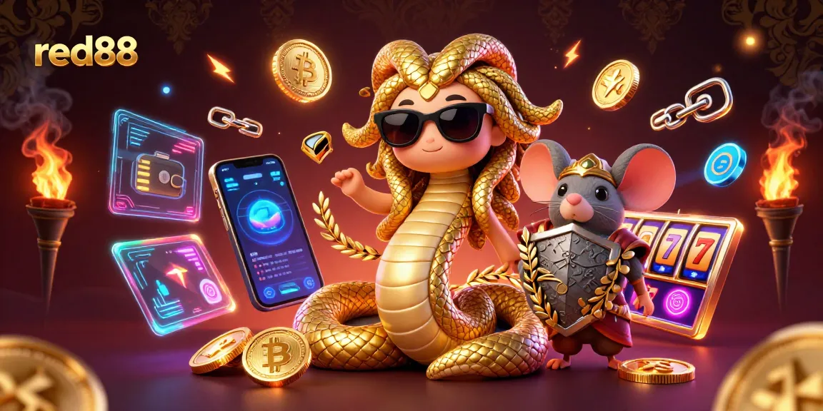 Experience the excitement of red88's captivating casino world with friendly characters and dynamic gaming elements.