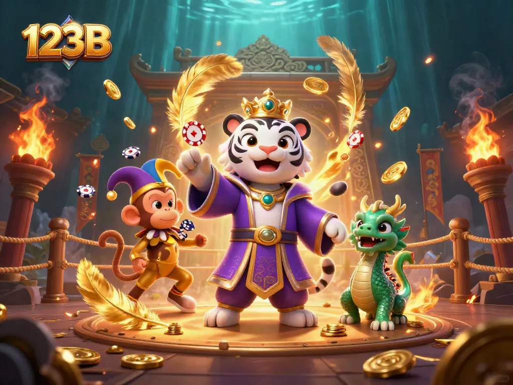 Experience thrilling gaming at 123B with vibrant imagery of immersive casino adventures.