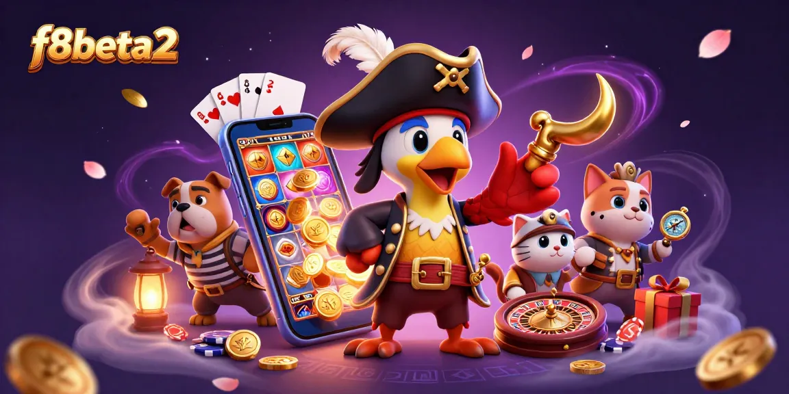 Engage in exciting gameplay at f8beta2 with cartoon pirate characters and vibrant slot game elements.
