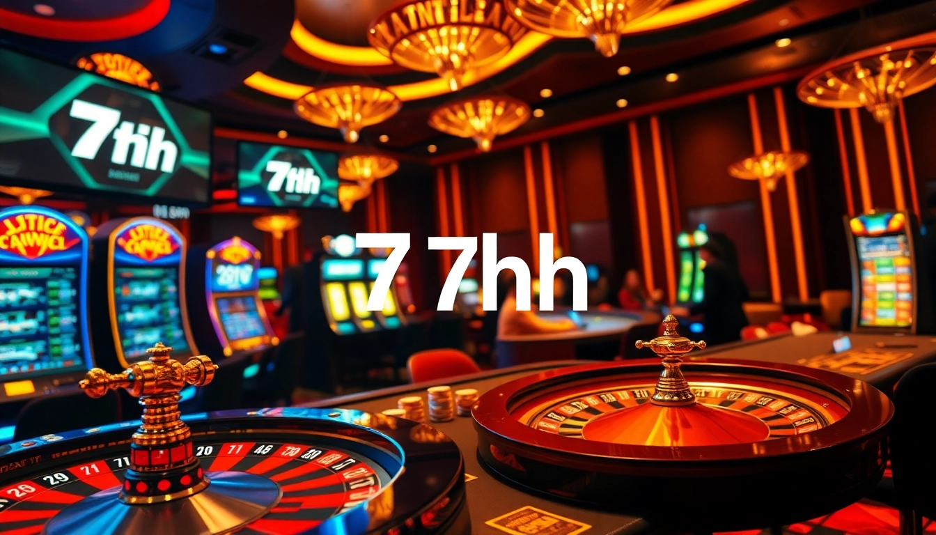 7hh players engaged in a high-stakes game at a vibrant casino table surrounded by excitement.
