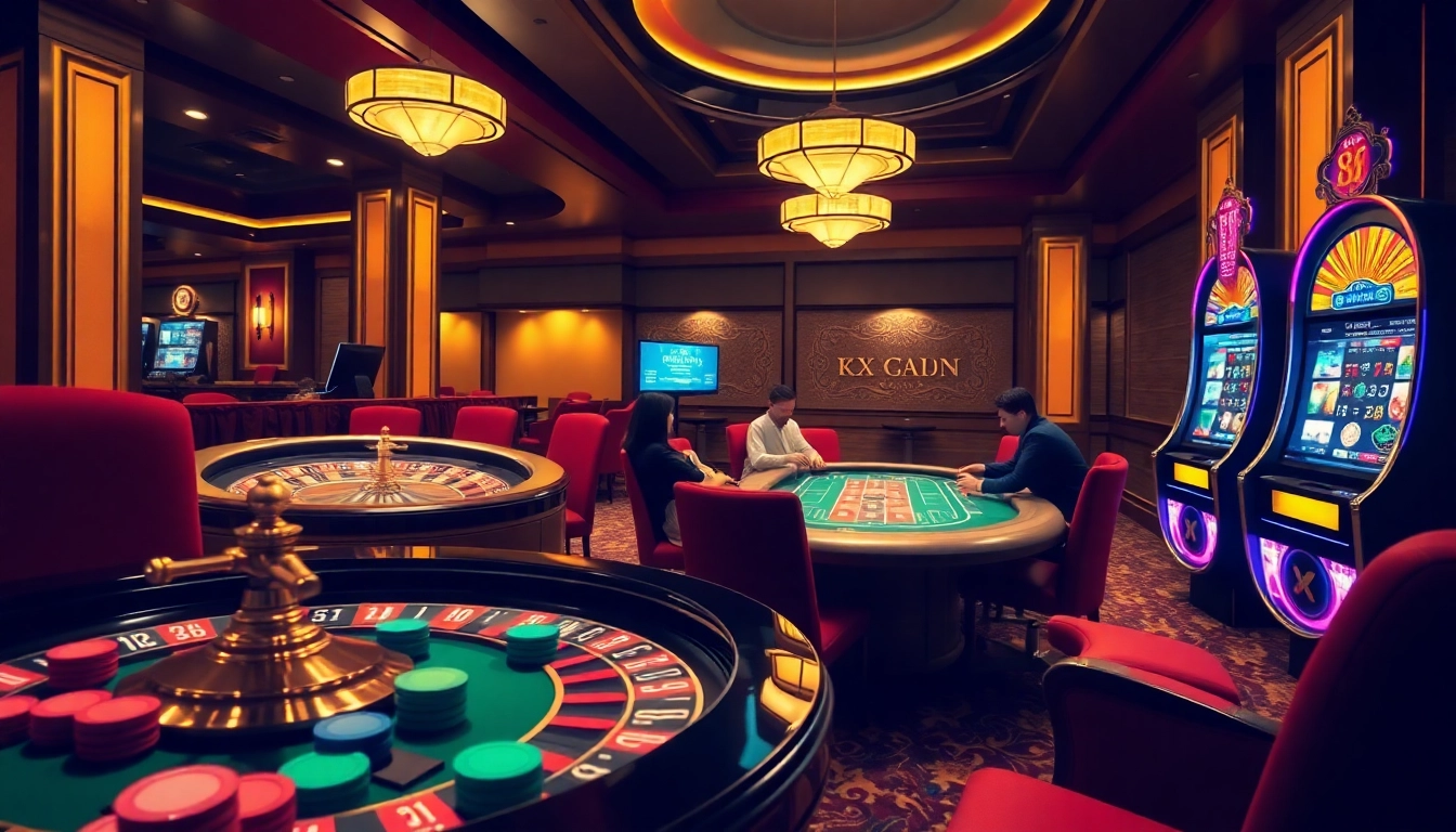 Experience the thrill of gaming at XX 88 with vibrant casino tables and lively players.