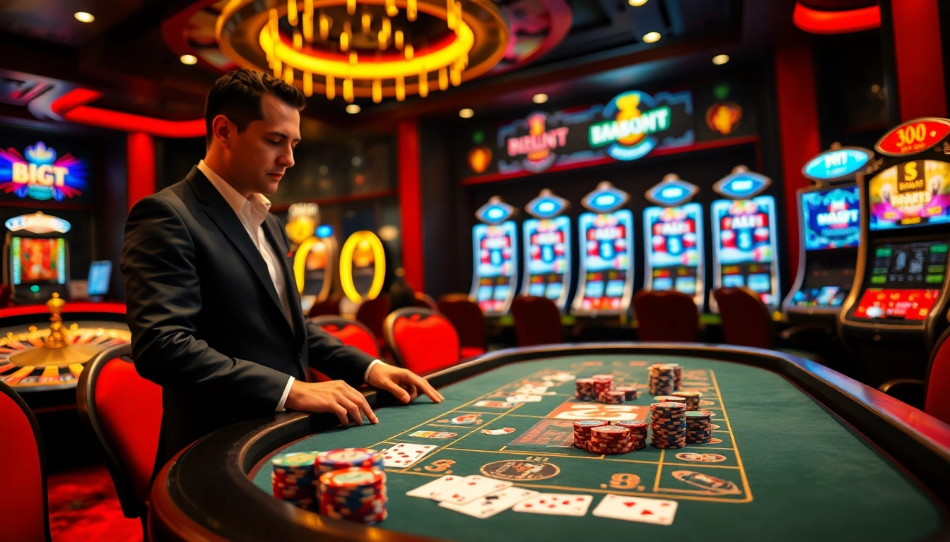 Experience thrilling games at 288T, featuring high-stakes poker tables and vibrant slot machines.