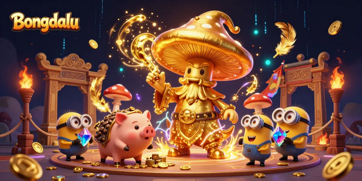 Bongdalu brings magic to gaming with a golden wizard, treasure-seeking pig, and vibrant energy in a casino setting.