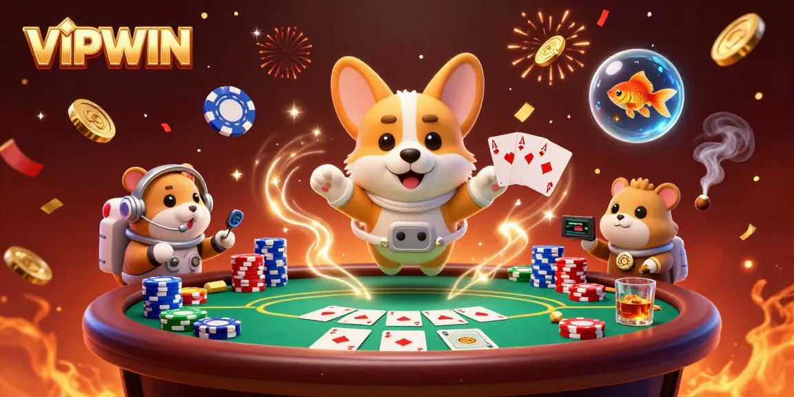 Experience thrilling gameplay at VIPWIN with a 3D illustration showcasing a unique casino environment.