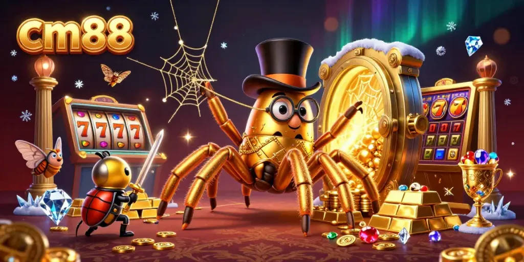 Experience the excitement of gaming at cm88 with vibrant casino characters and treasure elements.