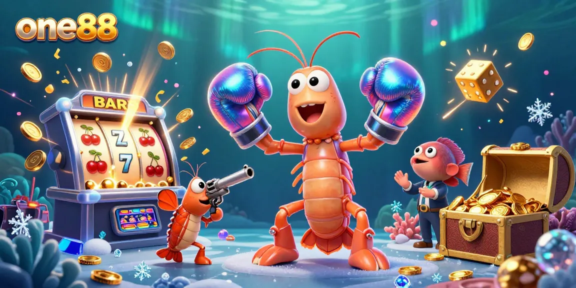 Experience thrilling wins at one88 with vibrant underwater casino action featuring unique characters.