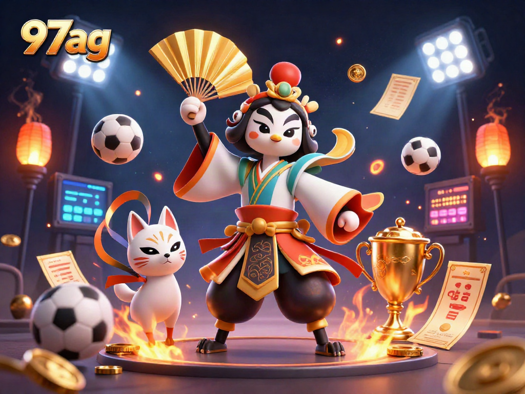 Experience the thrill of 97ag with dynamic sports action, vibrant characters, and dazzling casino elements.