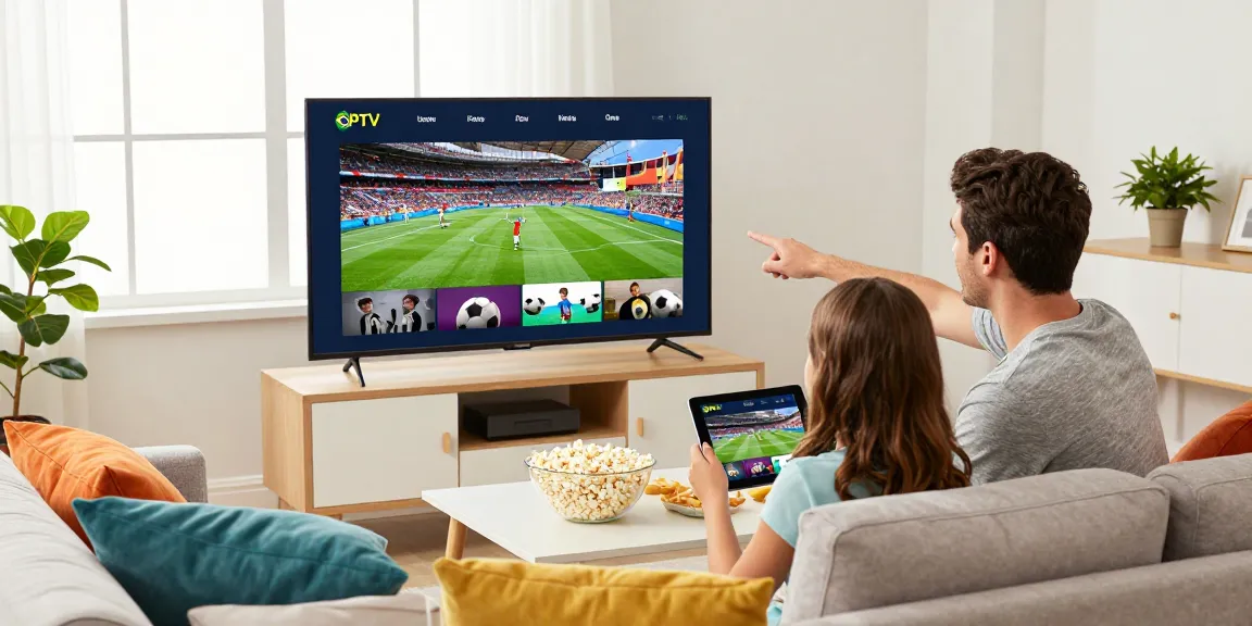 A cena de uma família assistindo ao bestbraziliptv na sala de estar, criando memórias agradáveis juntos.