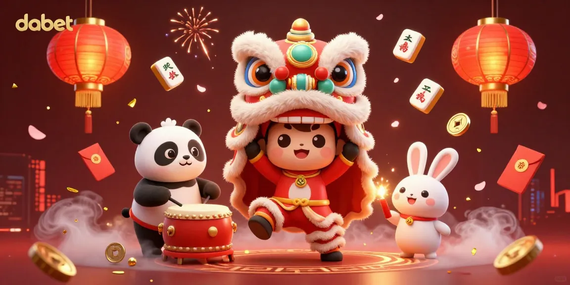 dabet brings the festive spirit of a casino with a lively lion dance and dynamic game elements.