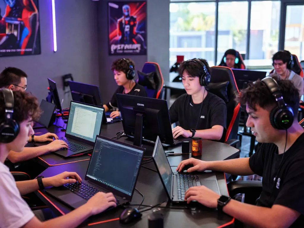 Exciting group gaming scene at GEM88 platform with diverse players