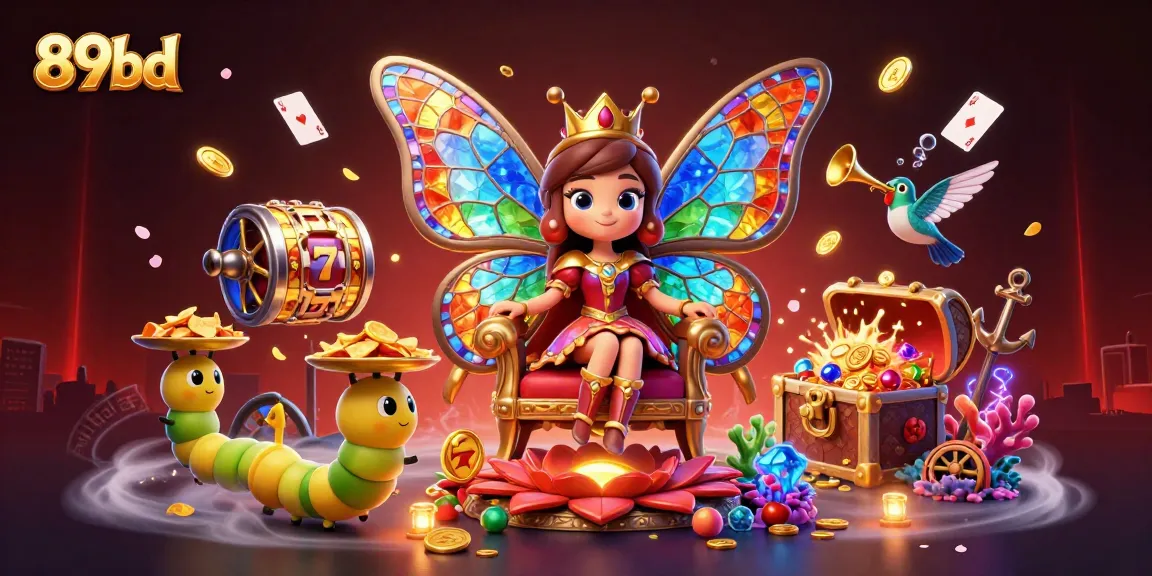 Experience 89bd with vibrant slot machine elements and lively characters in a rich, colorful setting.