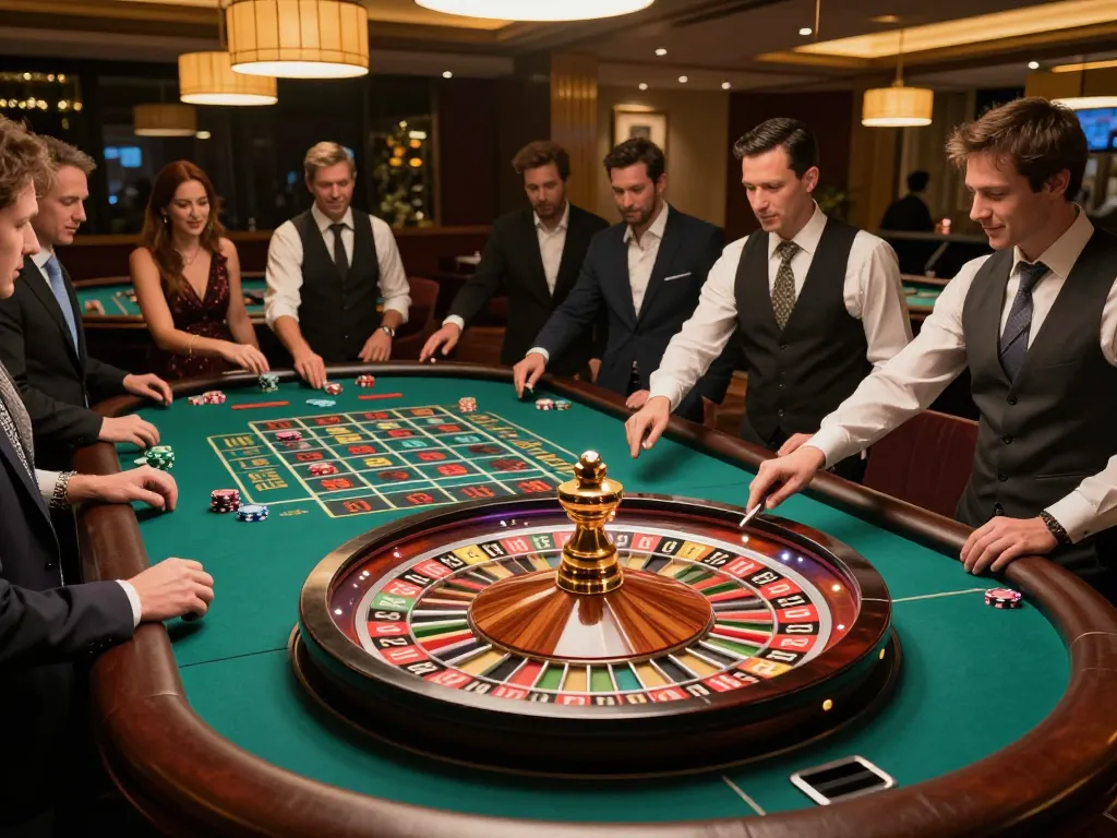 Engage with thrilling roulette action at 789wim as players bet colorfully on table.
