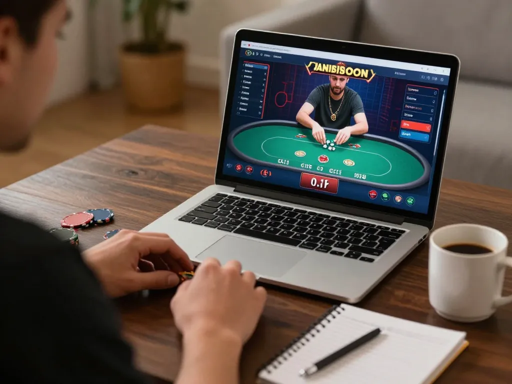 Nohu90 player strategizing during an online poker game with dynamic interface