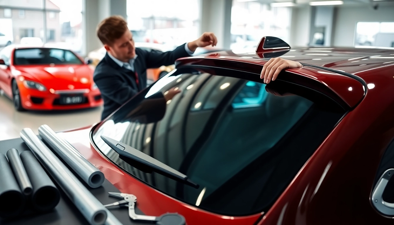 Enhance your vehicle with expert window tint near me service, showcasing professional application.