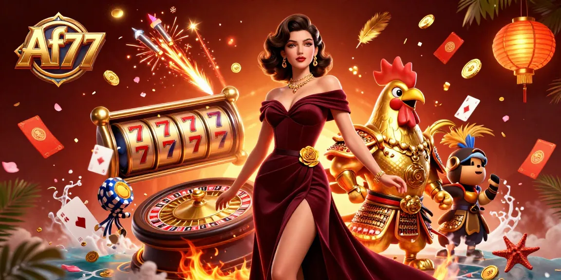 Play thrilling slot games at Af77 with exciting casino action and vibrant thematic elements.