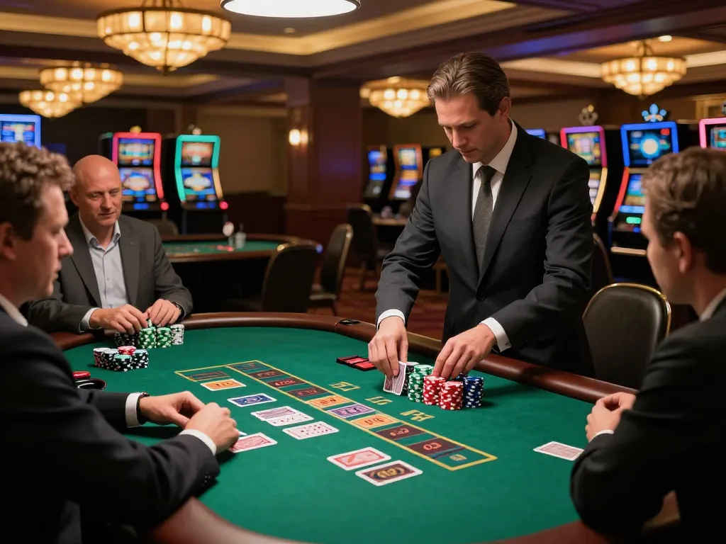 Players at the 27G blackjack table engage in strategic gameplay and betting.