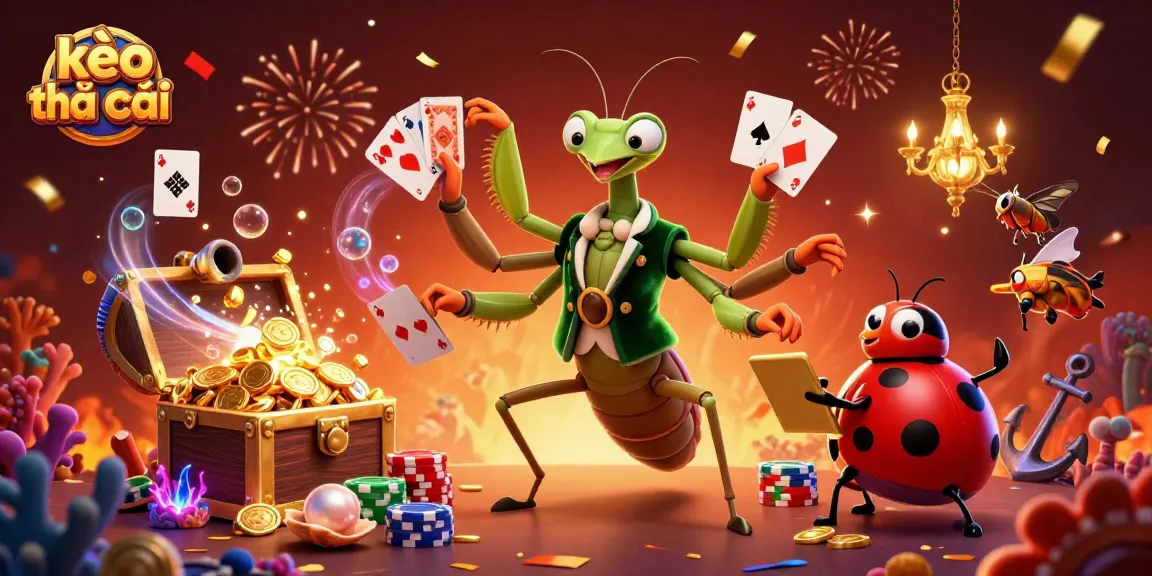 Experience kèo nhà cái in a vibrant scene with card dealing and festive casino elements.