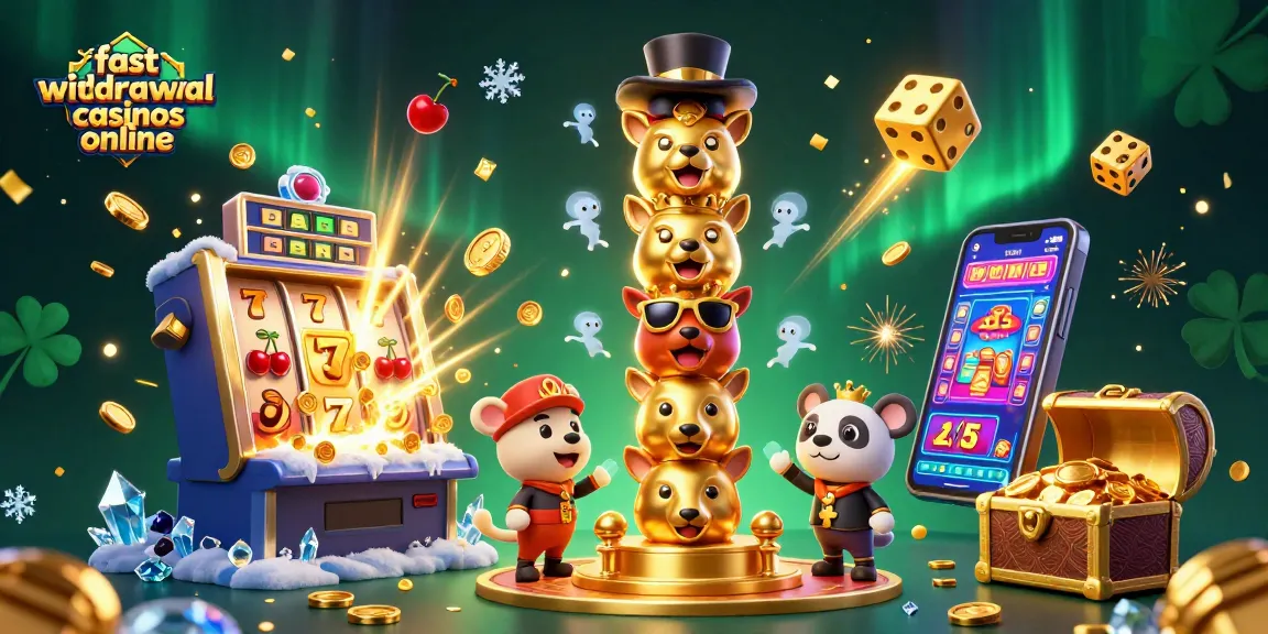 Experience fast withdrawal casinos online with vibrant 3D visuals featuring dynamic slot machines and enchanting characters.