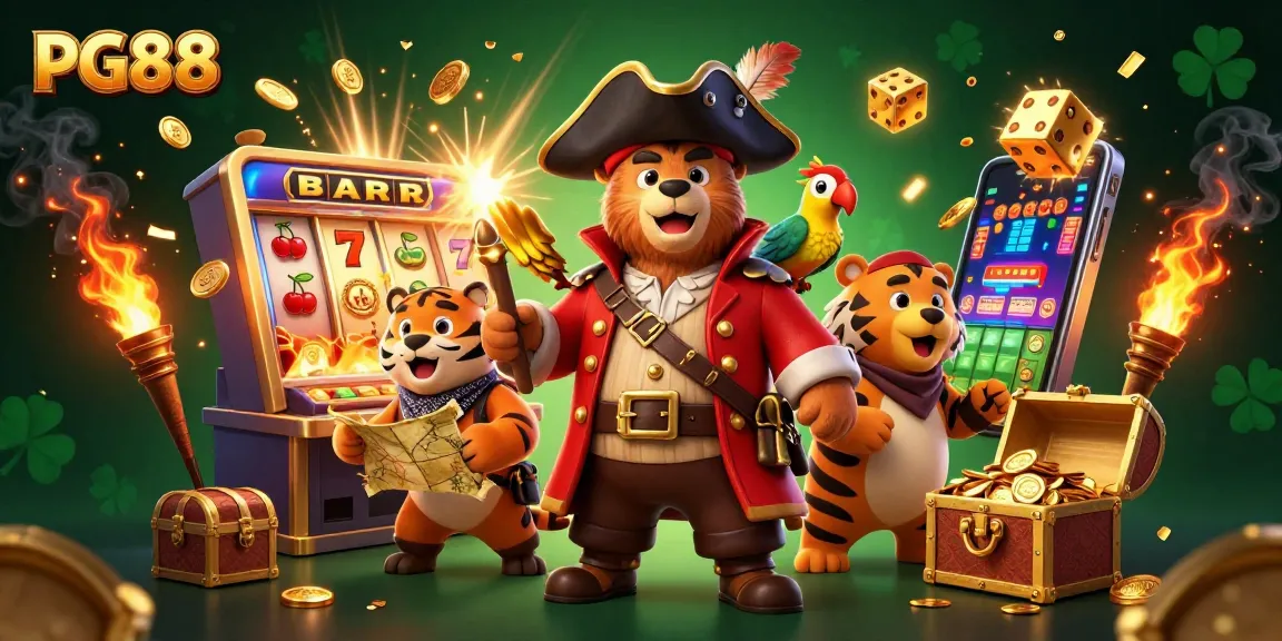 Experience winning with PG88 at a dynamic casino scene filled with excitement and treasures.