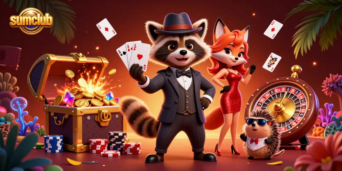 Experience thrilling games at sumclub with unique casino characters and a vibrant atmosphere.