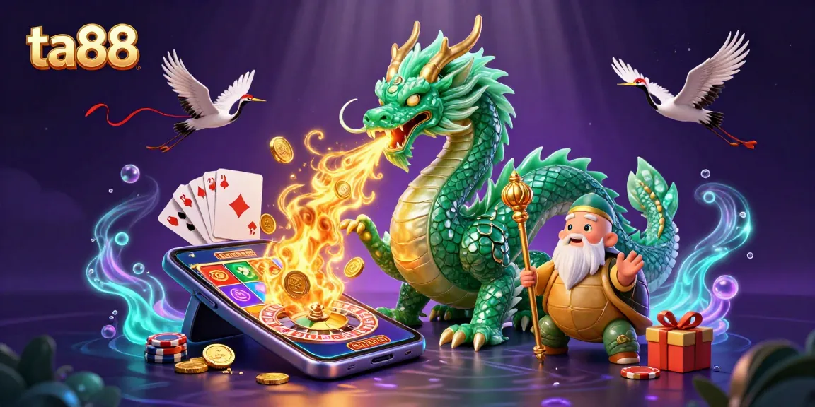 Experience ta88's rich casino atmosphere with a jade dragon, sage turtle, and lucky cranes.