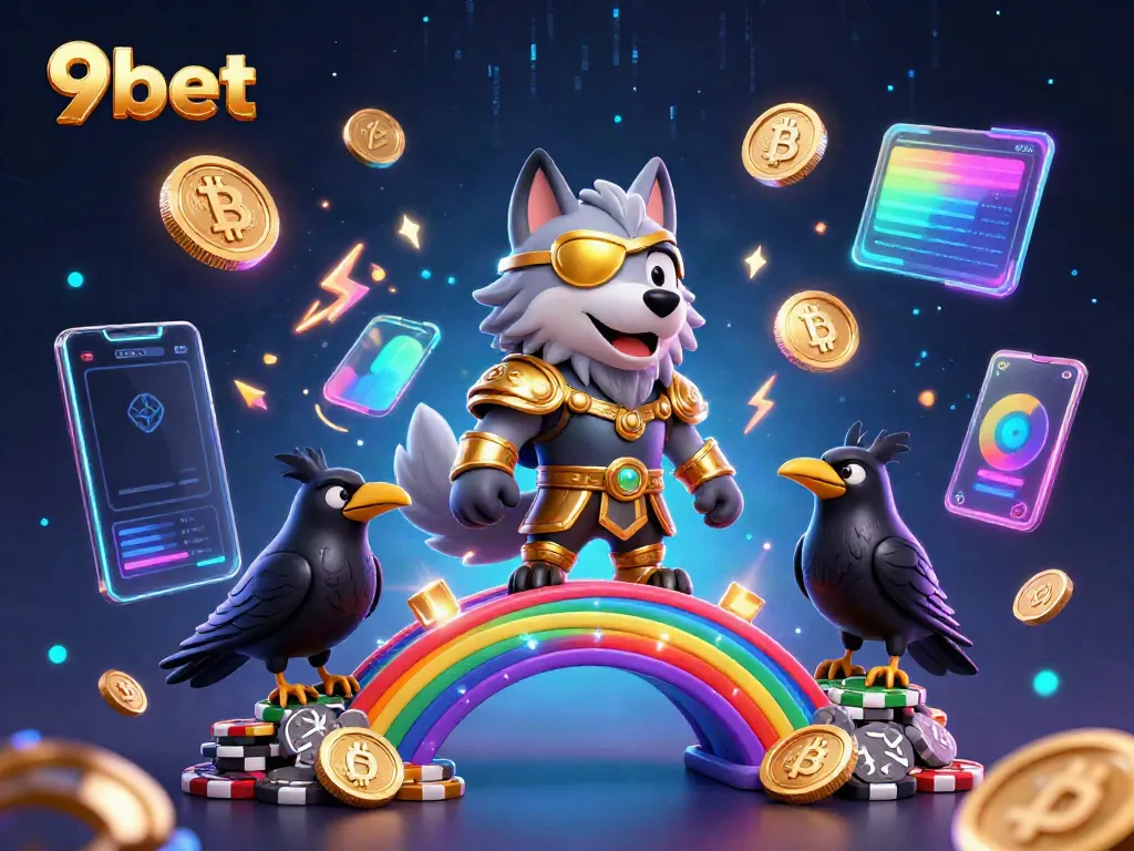 Experience thrilling gaming at 9bet with a spectacular 3D casino scene featuring Odin and ravens.