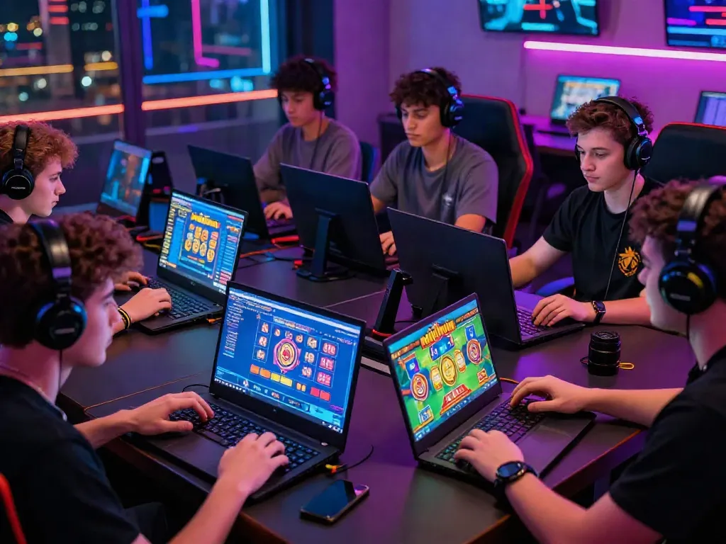 Nohuwin online gaming players enjoying a vibrant gaming experience with various devices.