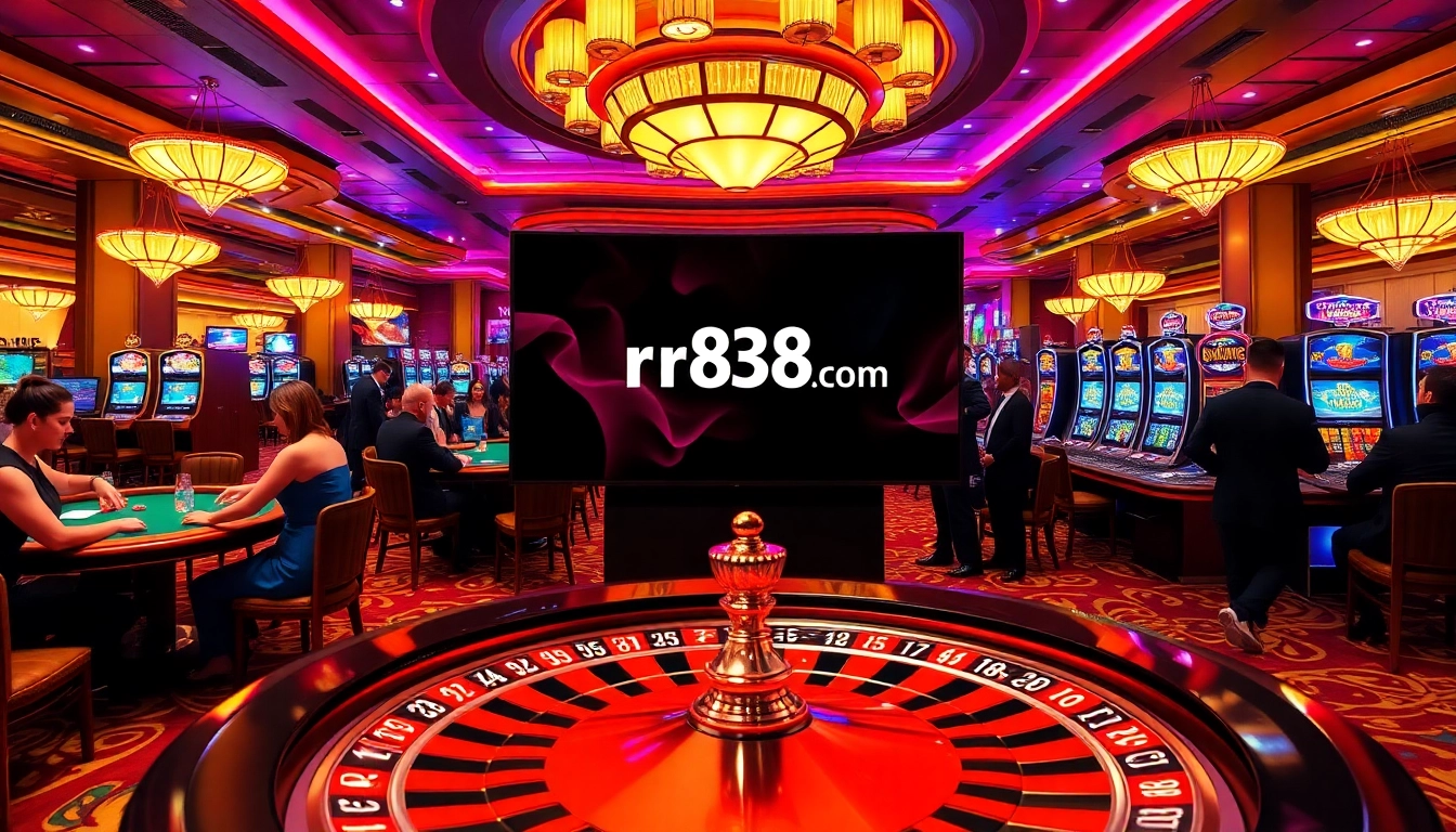 Players enjoying a thrilling experience at rr88.com casino, with diverse games and vibrant atmosphere.