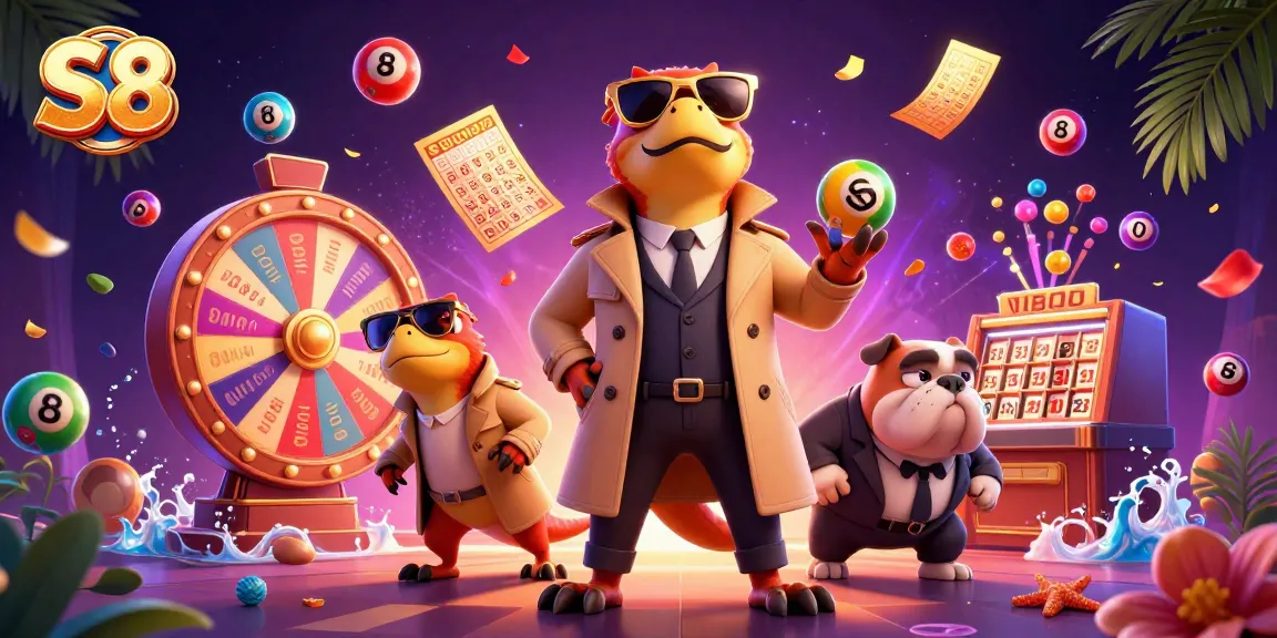 S8 slot gaming scene featuring three raptors in a trench coat at a casino VIP lounge.
