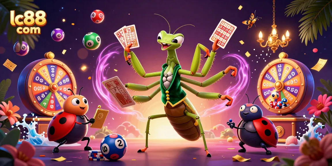 Experience thrilling wins with lc88 com's dynamic lottery scene featuring colorful elements and energetic characters.