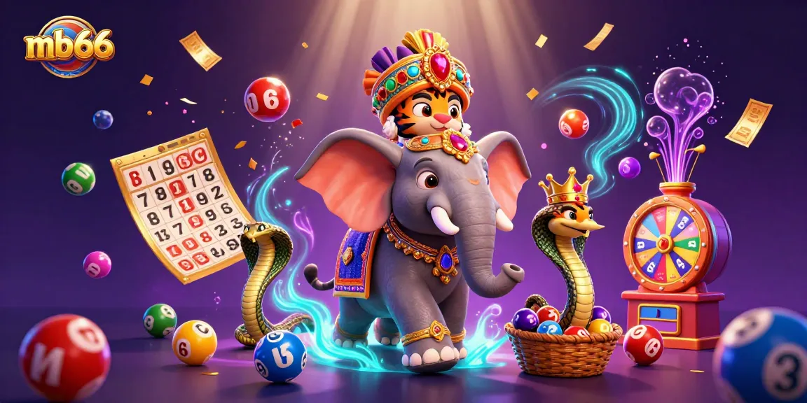 Experience thrilling gameplay with mb66 as a 3D maharaja tiger, elephant, and colorful lottery balls come alive.
