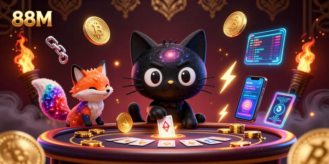Experience thrilling wins at 88M in a cosmic casino with vibrant characters and glowing elements.