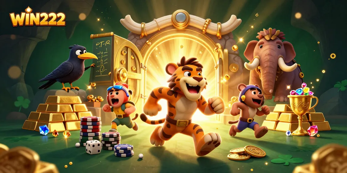 WIN222 offers thrilling gameplay with lively characters amidst a vibrant casino atmosphere.